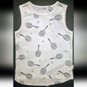 NWT - MILES KID'S Gender Neutral Tank Top in Racquet Print; Size 4